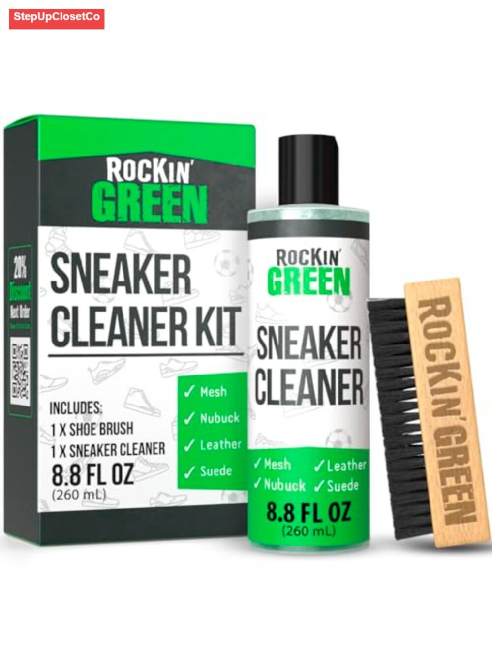 Shoe Cleaner Kit Deep Clean 8.8oz with Premium Brush